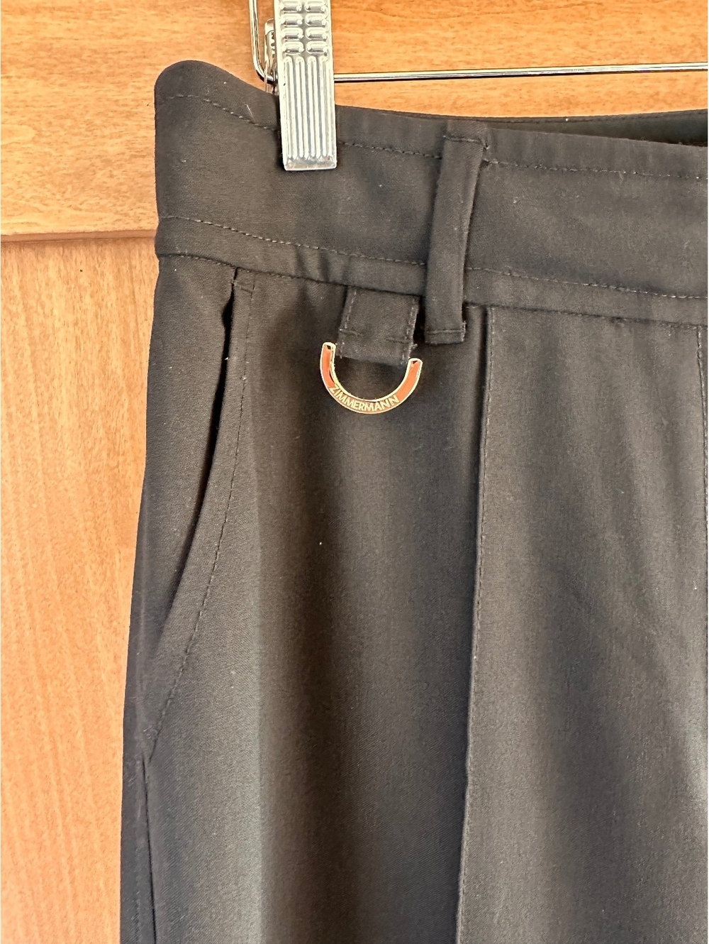 Zimmermann Wool Blend Woven Wide-Leg Pants Trousers in Black Women’s sz 4 Large - Picture 4 of 15